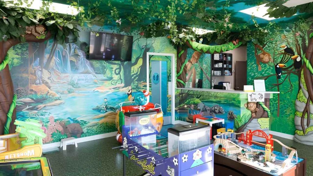 The Little Tooth Dentist Arcade in the Lobby